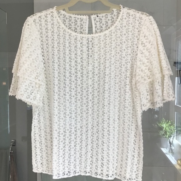 The Kooples Lace Tiered Sleeve Top - Picture 3 of 4